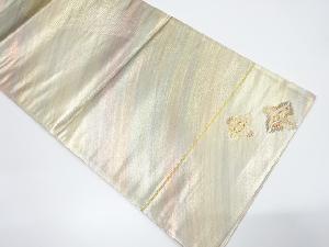 未使用品　向かい鶴模様織り出し袋帯